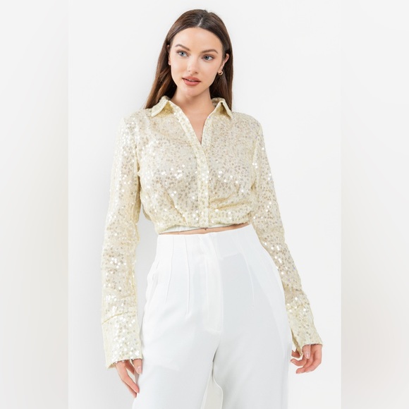 Evenuel sparkly crop blouse - Picture 1 of 2